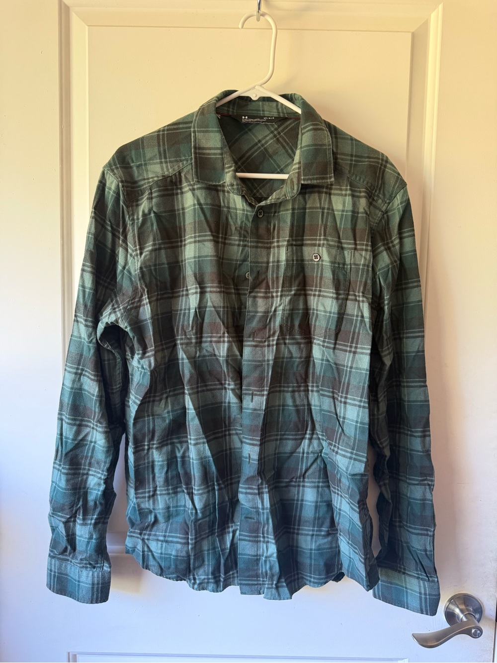 Green Under Armour Plaid Button-Up Shirt
